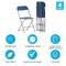 Emma and Oliver Plastic Folding Chair - 4 Pack 650LB Weight Capacity